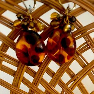 Vintage Elegant Tortoiseshell Earrings